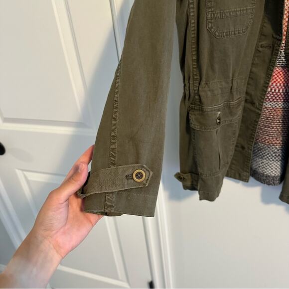 Anthropologie Green Cotton Knit Jacquard Mixed Media Jacket Small - Picture 13 of 16